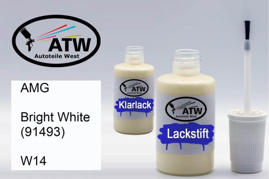 AMG, Bright White (91493), W14: 20ml Lackstift + 20ml Klarlack - Set, von ATW Autoteile West.